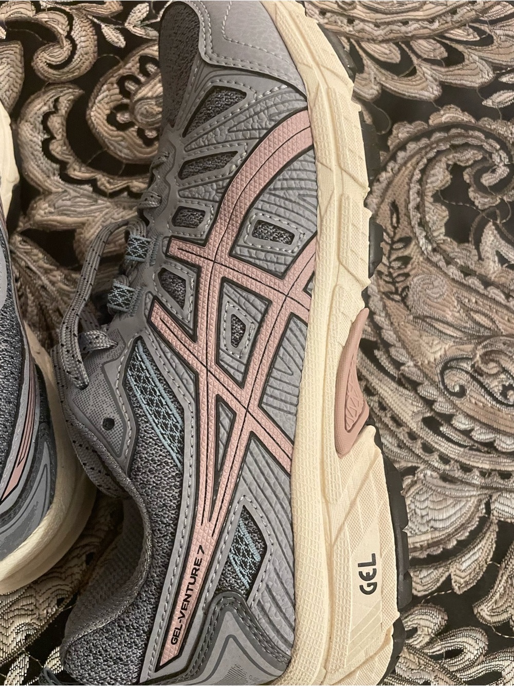 ASICS Gel Venture 7 Grey Athletic Running Shoes-Lightweight Comfort
